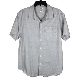 Bridge & Burn Short Sleeve Button Up Shirt Blue White Plaid Size XL 100% Cotton